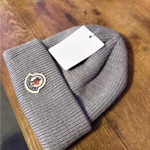 Moncler Light Gray Knit Beanie